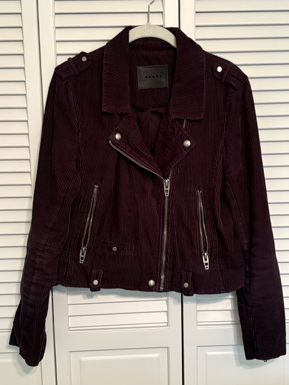 Blank NYC Corduroy Black Moto Jacket M